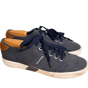 Tommy Hilfiger Navy Canvas Low Top Sneakers Men's US 10.5 Shoes
